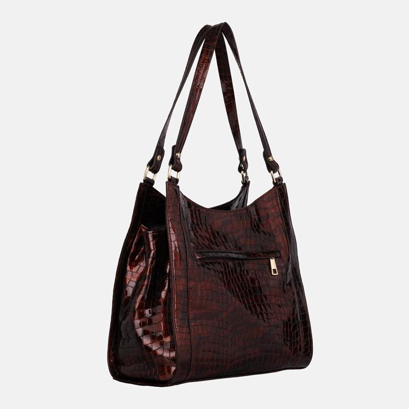 Sofia - Brown Patent Leather Handbag