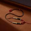 Handmade Amber & Cinnabar Thangka Pendant Necklace with Jade & Gold Cord