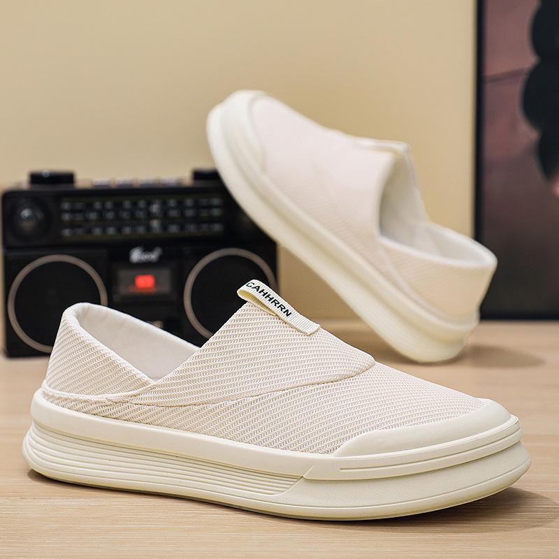 

2025 autumn new low-top men s shoes breathable mesh shoes fashion casual shoes trend single shoes versatile shoes men 46 бежевый