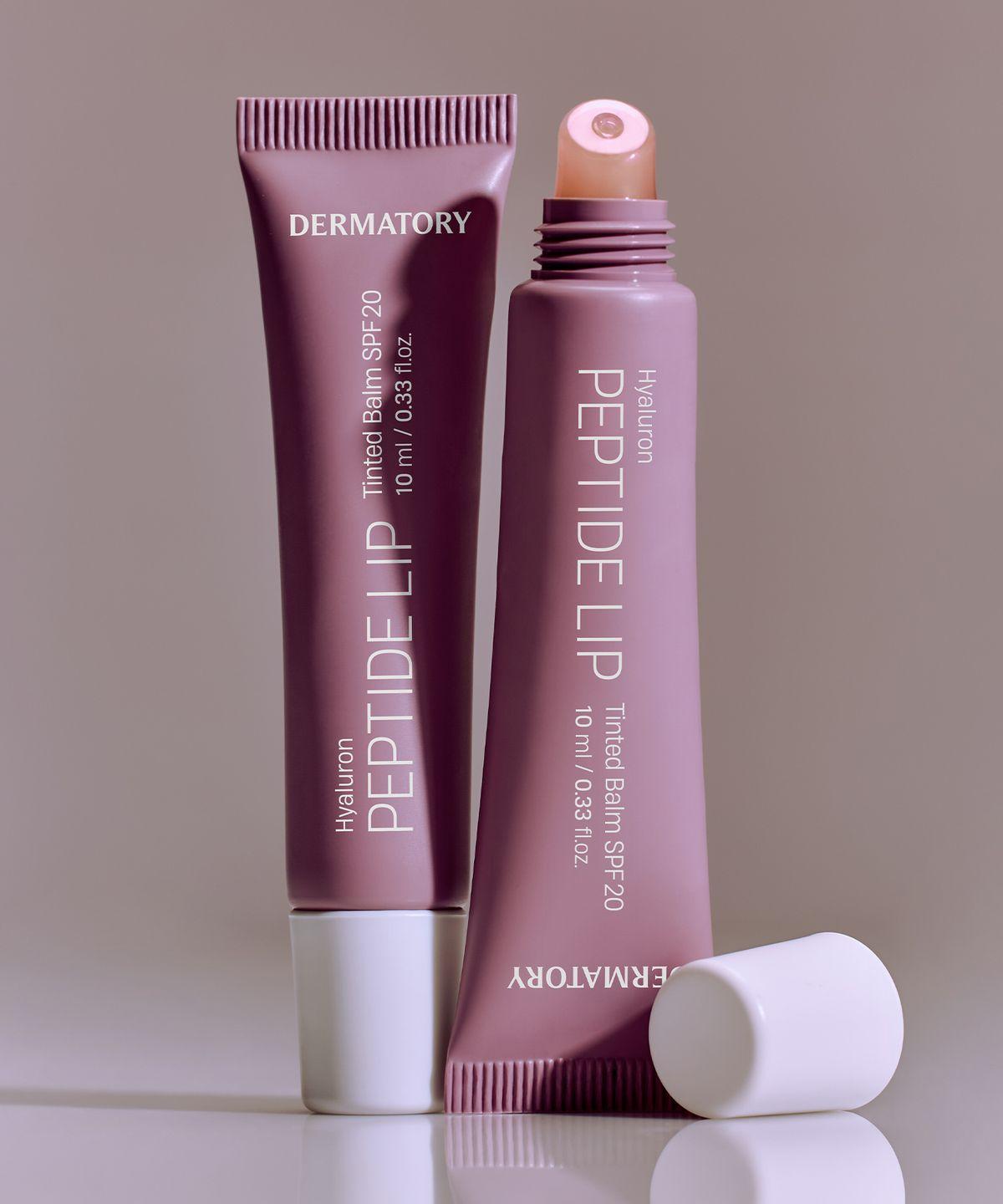 [SET] Hyaluronic Peptide Lip Vitality Plumping Balm + Keyring Holder (Gray/Rose)