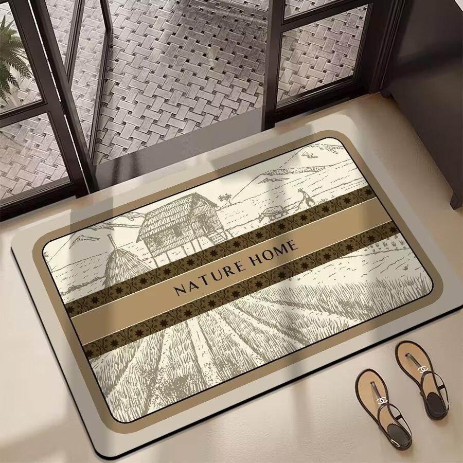 Rural style Bathroom Floor Mats  Bathroom Water Absorption  Quick Drying  Dirt Resistant  Anti Slip Foot Mats  Diatom Mud Foot Mats