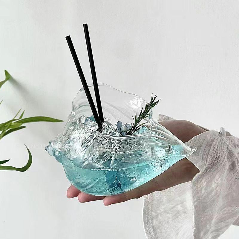 Ins Wind Conch Cocktail Glass Wine Bar Restaurant Creative Collins Glass Manufacturers High Borosilicate Glass Wholesale