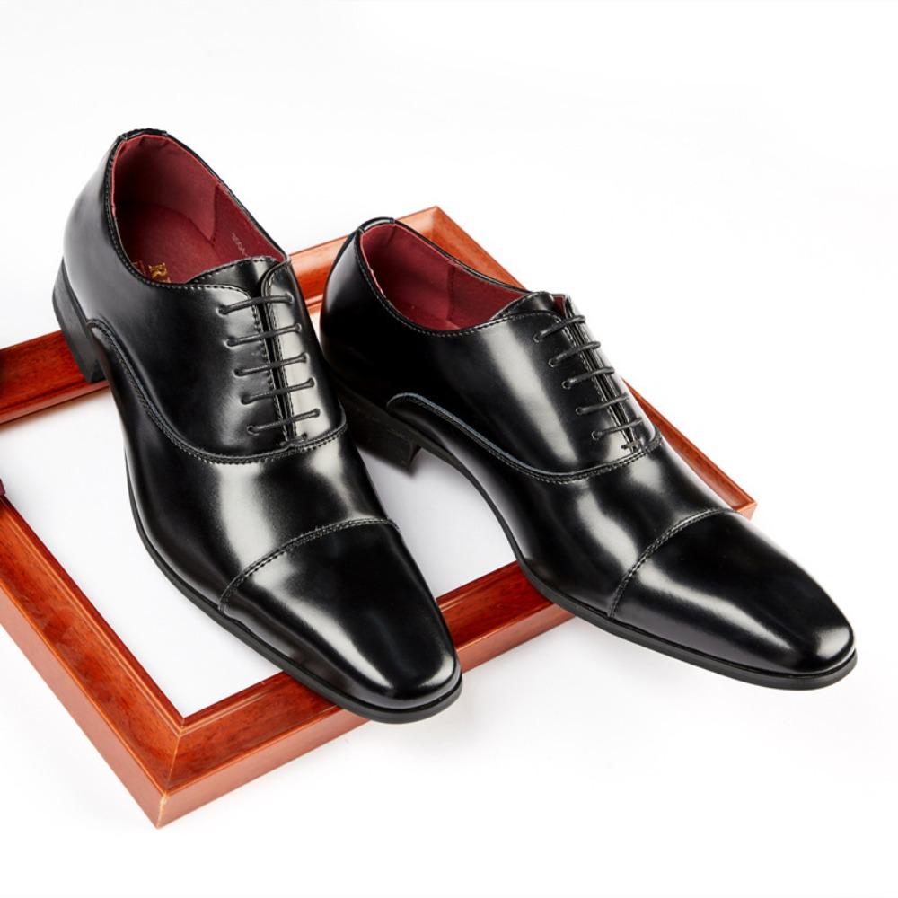 Genuine Leather Oxford Shoes for Men Formal Business Lace Up Wedding Shoes