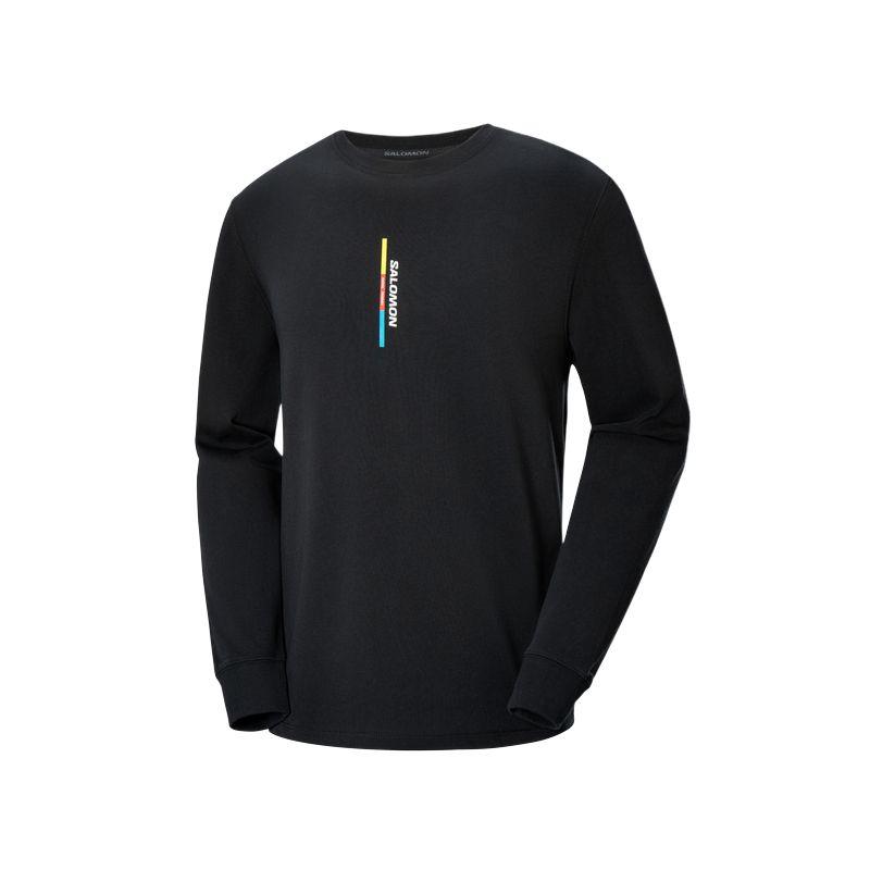 

SALOMON Логотип «Клетчатый флаг» Гордость Футболка с длинным рукавом Мужские топы Глубокий черный C25411 S