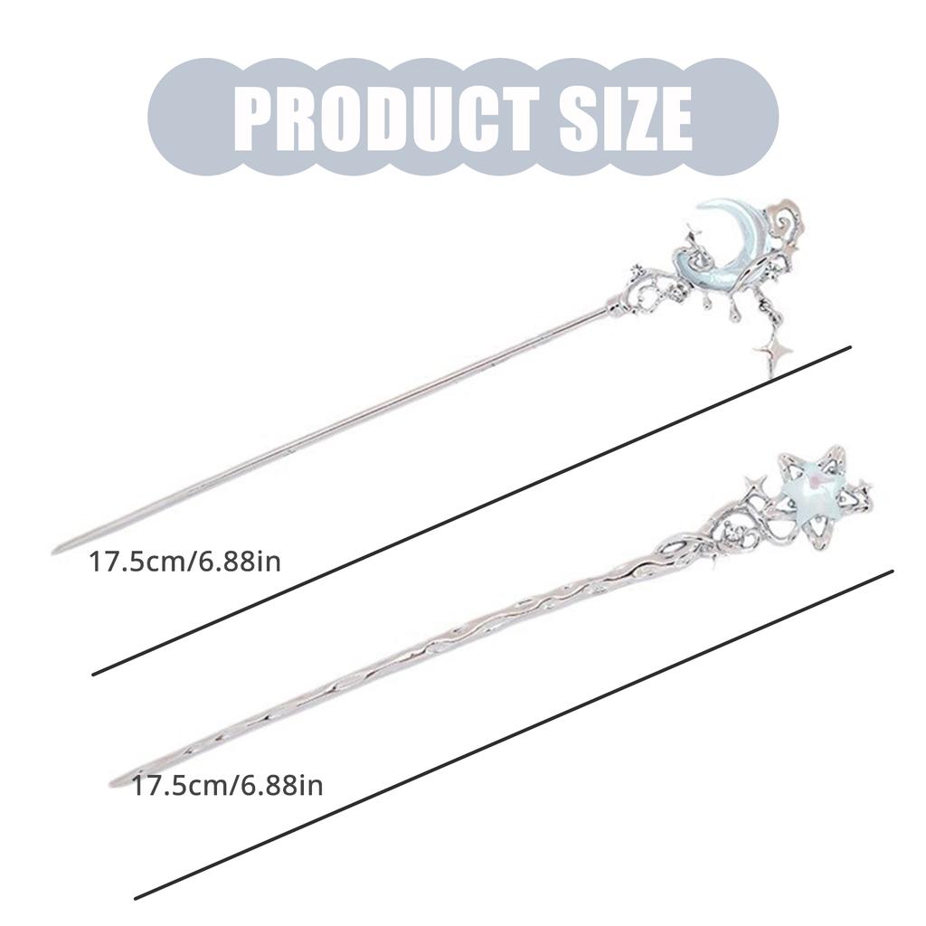 Elegant Star Hair Stick with Moonstone Filigree Buyao for Women Girl Buyao for Traditional Headpieces Hair Jewelry