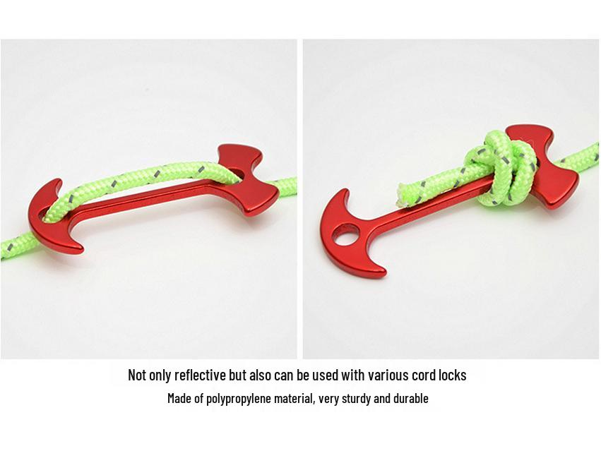 Luminous & Reflective 5mm Windproof Outdoor Camping Rope with Ground Anchors, 50m