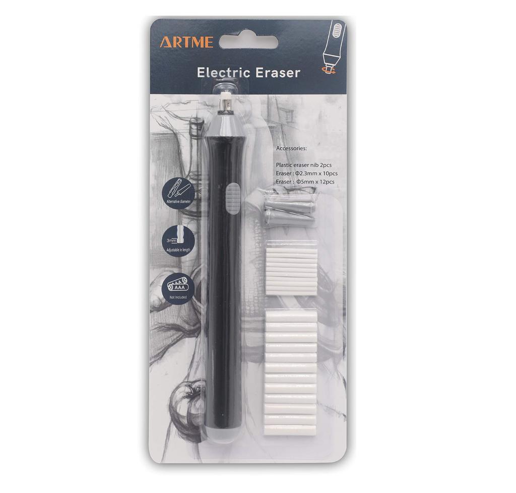 Artme Electric Eraser 22 Refills and Students Eraser/Automatic - (2.3mm 5mm) - Sketching, Architects, Engineers,