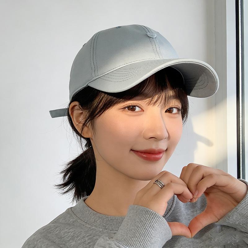Versatile sunscreen hat, solid color temperament, face-showing small visor, Korean version of premium cap