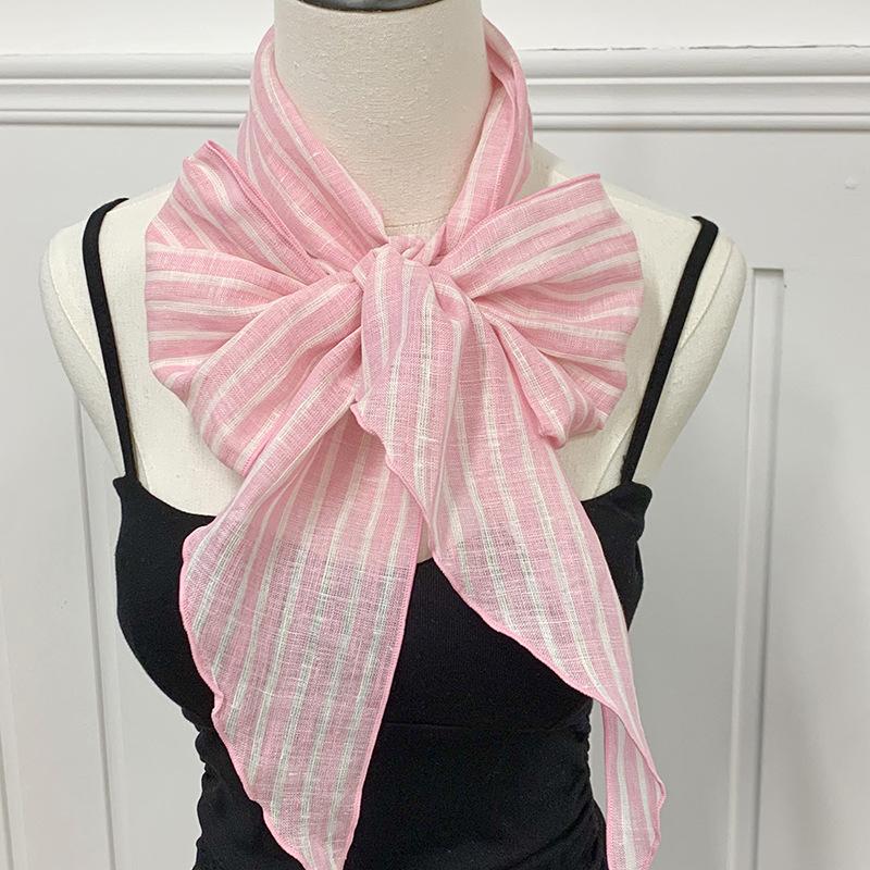 

Литература и Искусство 100% Чистый Лен Дышащий Длинный Шарф в Вертикальную Полоску Женский Летний Дорожный Шарф для Шеи для Помещений с Кондиционером