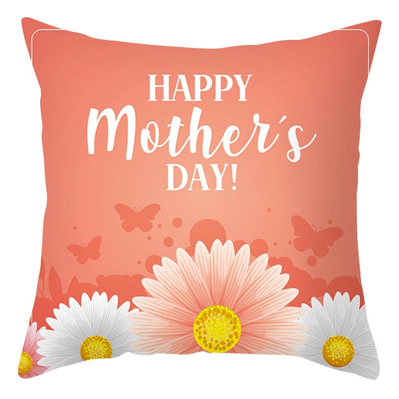 Mother's Day Pillow Cover Home Office Peach Skin Cushion Cover Sofa Car Cushion Cover Backrest