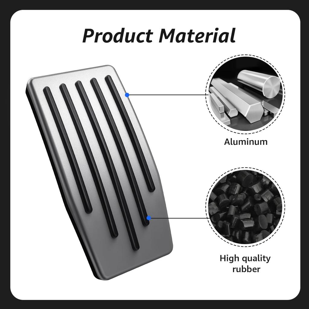 For Tesla Performance Pedal Pads Cover Foot Aluminum Non-Slip Pedals for Model Y(Juniper) Model 3(Highland) Model 3/Y 2017-2026