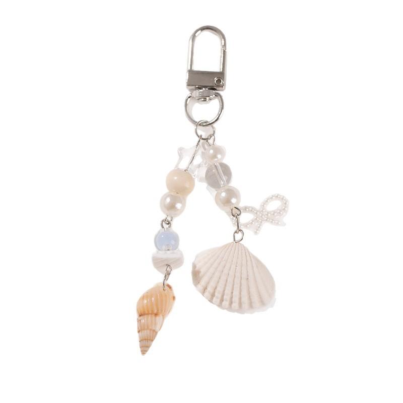 Fashion Ocean Style Shell Pearl Bag Pendant Keychain Conch Mobile Phone Lanyard Car Key Jewellery Women's Backpack Accessories