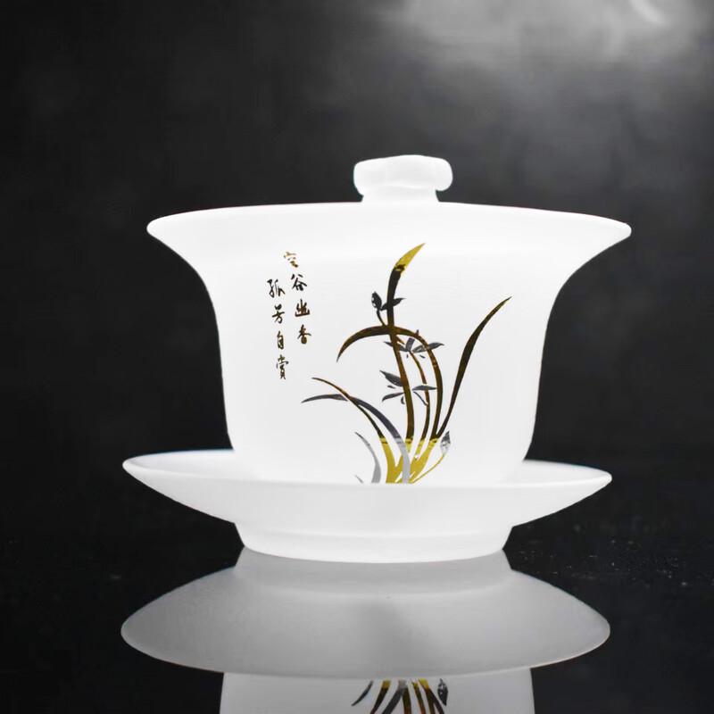 DREAM Glass Gaiwan Tea Bowl with Gold Rim and Hammered Texture