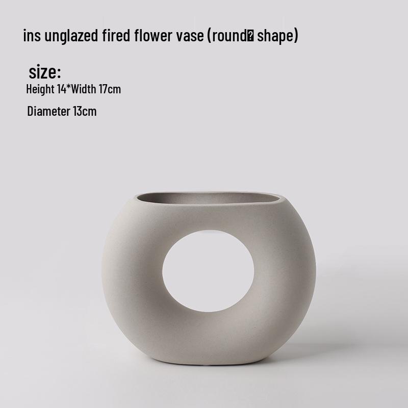 Minimalist Wabi-Sabi Ceramic Vase - Modern Abstract Art Design for Home Decor