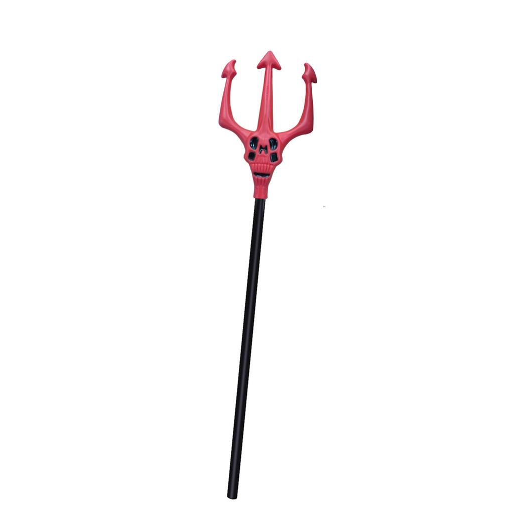 Devil Pitchfork Prop Plastic Devil Halloween Costume Accessories Red Fork Staff Masquerade Cosplay Party Supplies For Adults Kids