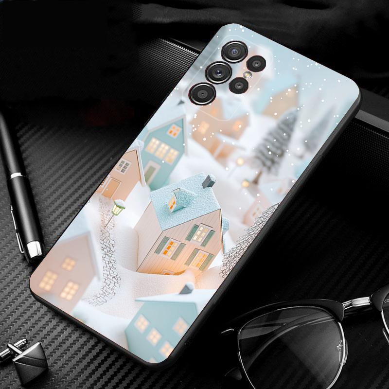 

Phone Case For Samsung Galaxy S25 S24 S23 S22 S21 Ultra S24 S23 S22 S21 S25 Plus S24 S25 FE Cozy Crochet Winter Village Art S25 FE