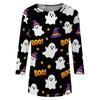 Women's Casual 3/4 Sleeve Halloween Graphic Top Crew Neck Printed Shirt Lightweight Comfortable Fit
