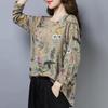 Floral Long-sleeved T-shirt Women's Spring and Autumn Models, Large Size Middle-aged Mothers, Western-style Bottoming Shirt, Literature and Art
