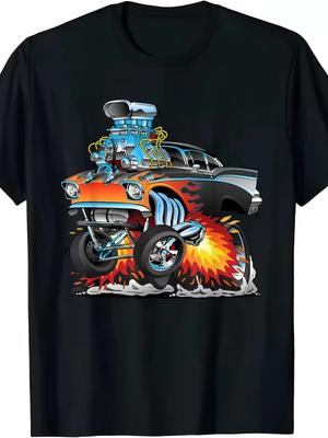 Men'S T-Shirt Featuring a Humorous Vintage Hot Rod Design from The 1950S, Perfec