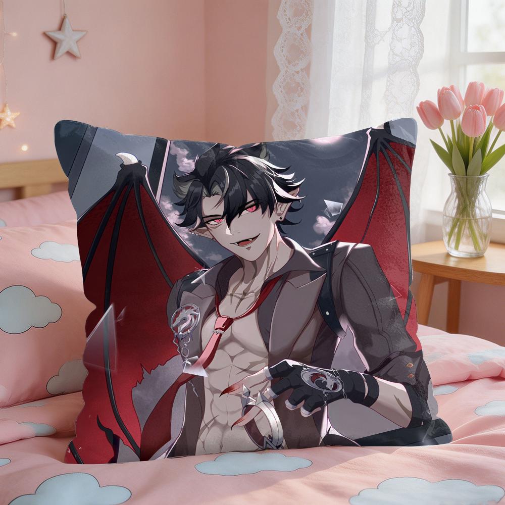 Genshin Impact Wriothesley Cute Cushion Cover Square Short Plush Pillow Case Living Room Sofa Home Decor Funda X