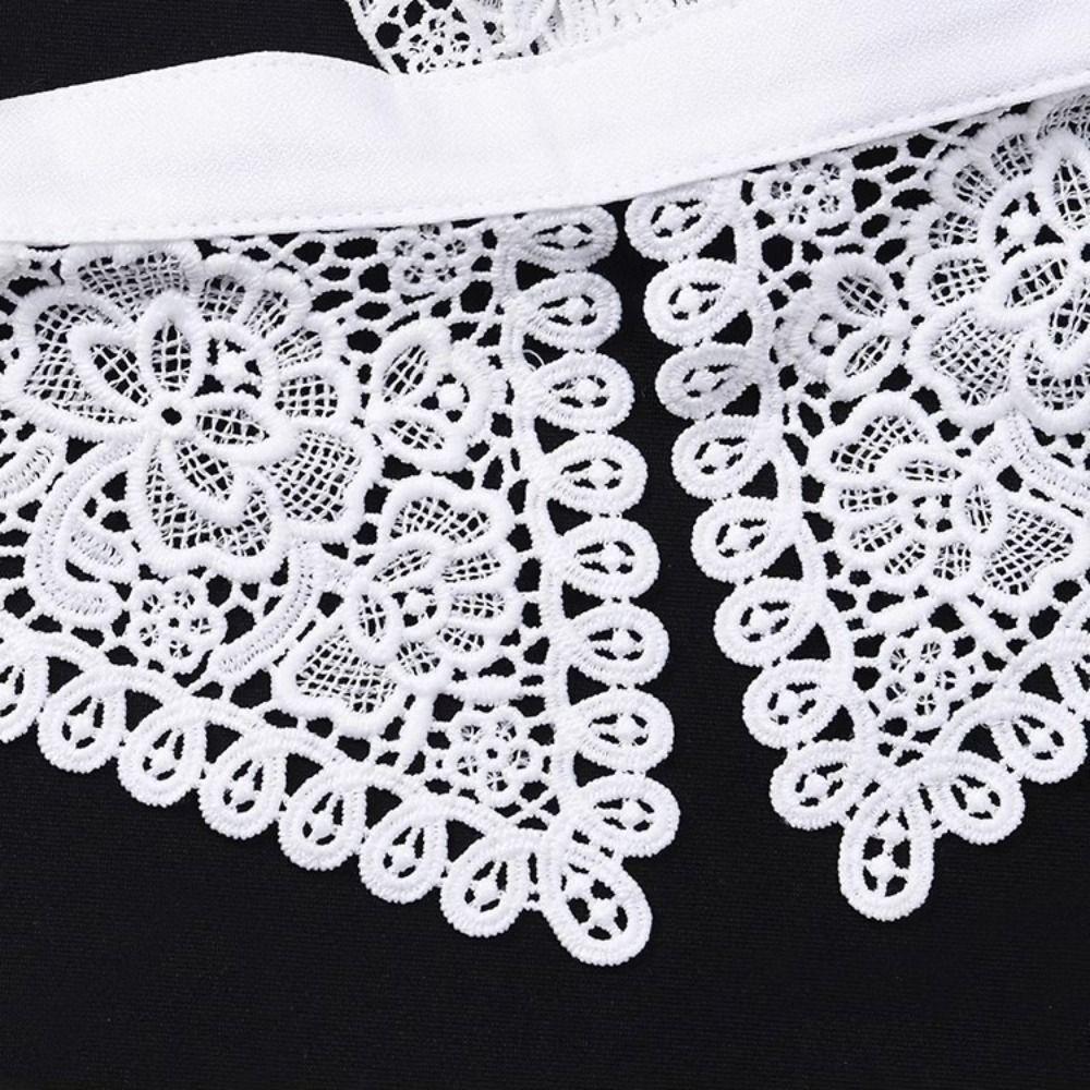 Black White False Collar Lace Floral Decoration Collar Fashion Fake Collar  Women Girls