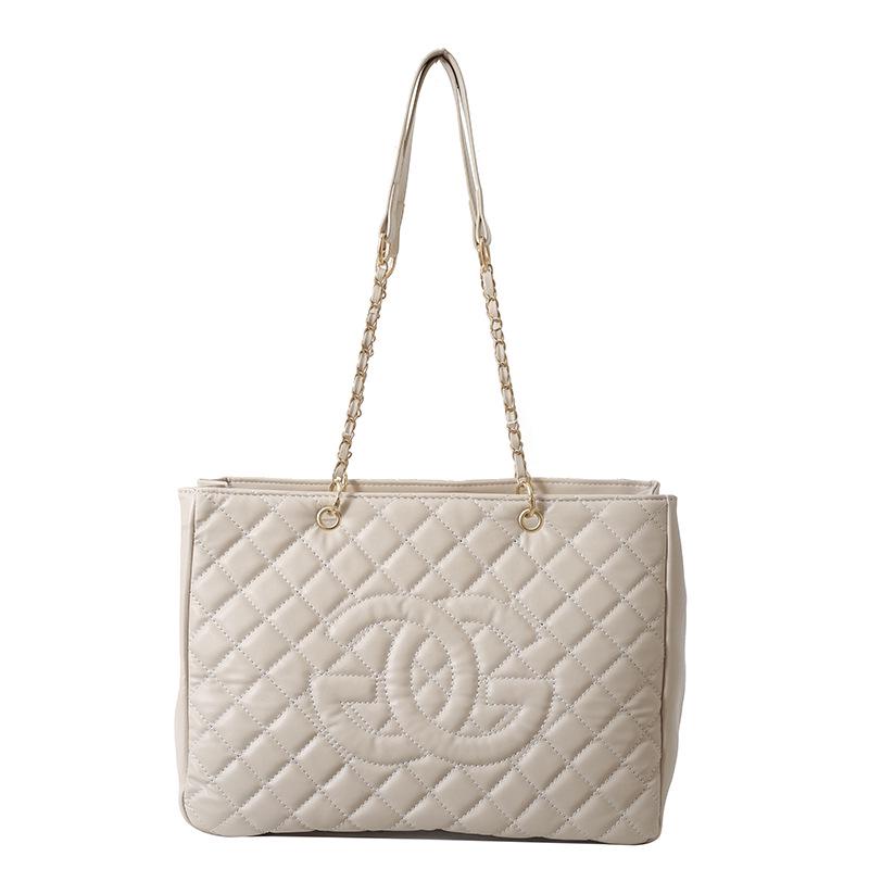 Women's Fashion Diamond Pattern Chain Tote Bag