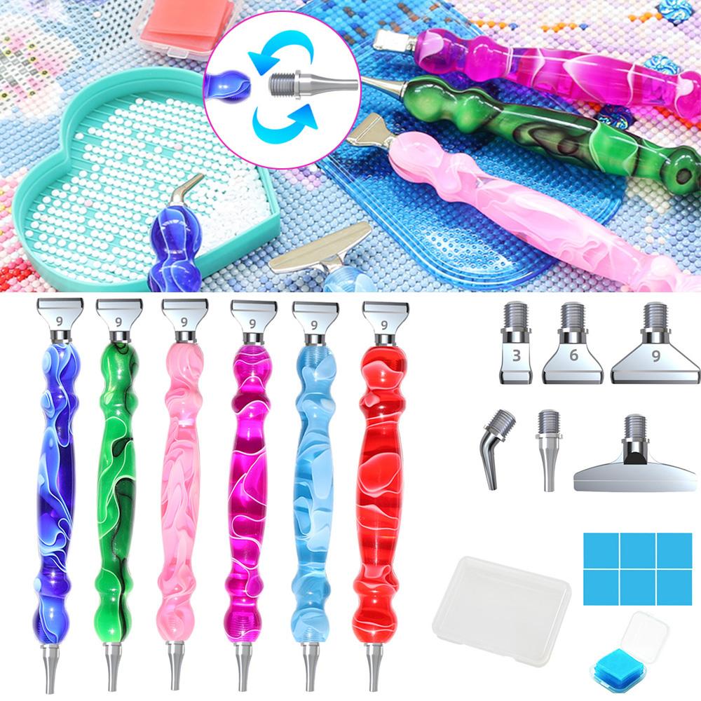 Special-shaped Resin Diamond Painting Pen Multi-placer Alloy Replacement Pen Heads Point Drill Pens Glue Clay DIY Nail Art Tool