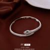 Bracciale Apribile in Zircone Placcato Oro 18k Reale Serpentine Bracciale di Lusso Leggero di Fascia Alta Gioielli di Nicchia Temperamento per Donne