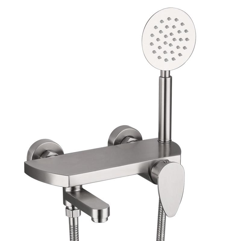 304 Stainless Steel Bathtub Shower Faucet Hand-held Sprinkler Shower Set Hot And Cold Mixer Shower Tap Nickel