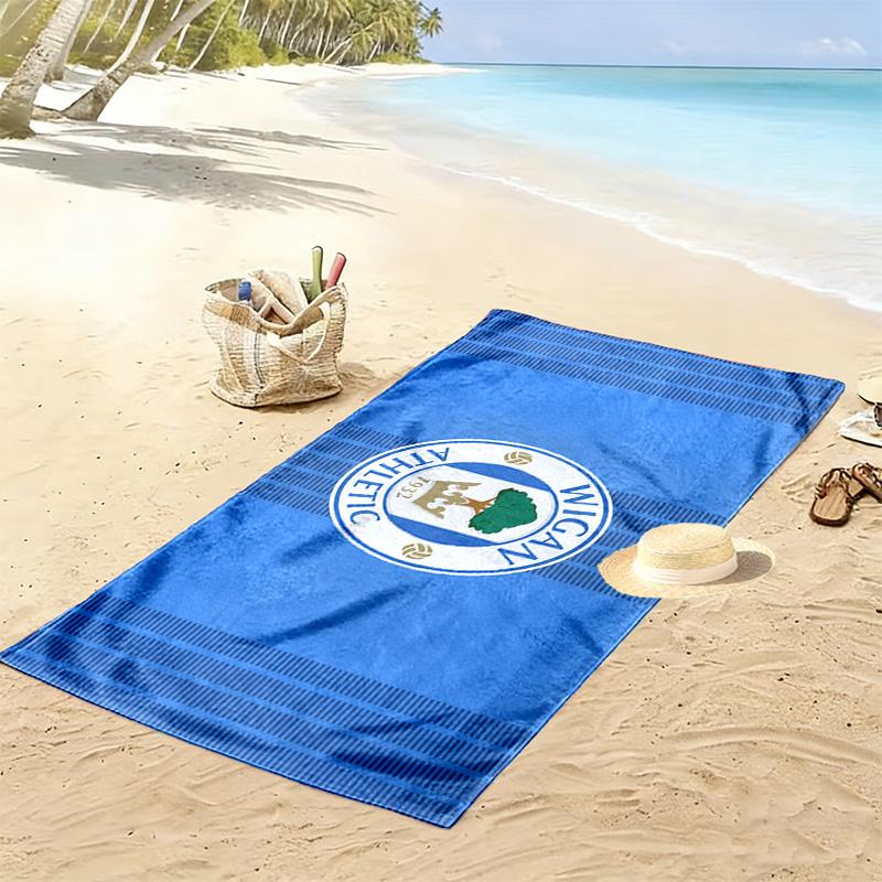 Wigan Athletic FC Tryckt Strandhandduk, Stor Mjuk Snabbtorkande Handduk för Strand Camping Simning