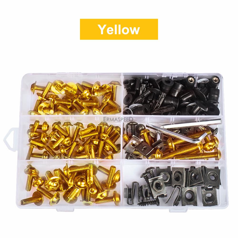 223PCS/Set Motorcycle Windscreen Fairing Bolt Kit Screws Fasteners Clips Screws for Motorbike Sportbike