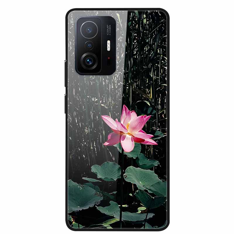 Case For Xiaomi 11T Pro Glass Hard Tempered Glass PC Phone Cover For Xiaomi Mi 11T 11 T Pro Shockproof Landscape Cute Capa Coque