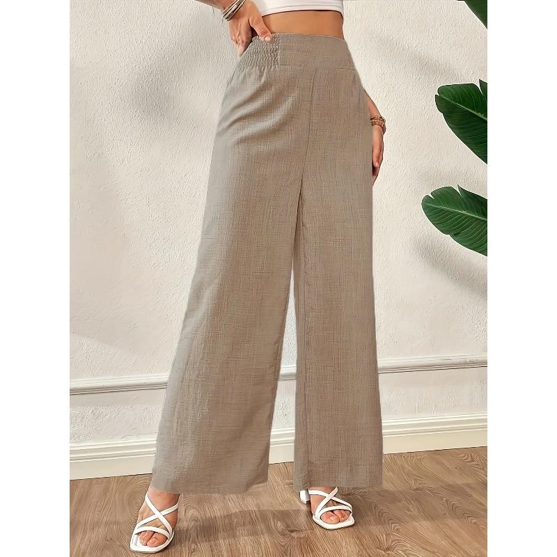 QICED Women's Fashion Casual Solid Color Print Pants & Capris