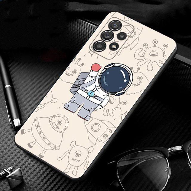 Niedliche Cartoon-Astronauten-Hülle für Samsung Galaxy A51 A71 A01 A11 A21 A21s A31 A41 A72 A52 A42 A32 A22 A12 A02 A02s F42 Handyhülle