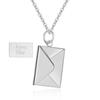 20mm Stainless Steel Engravable Envelope Couple Necklace with Clavicle Chain
