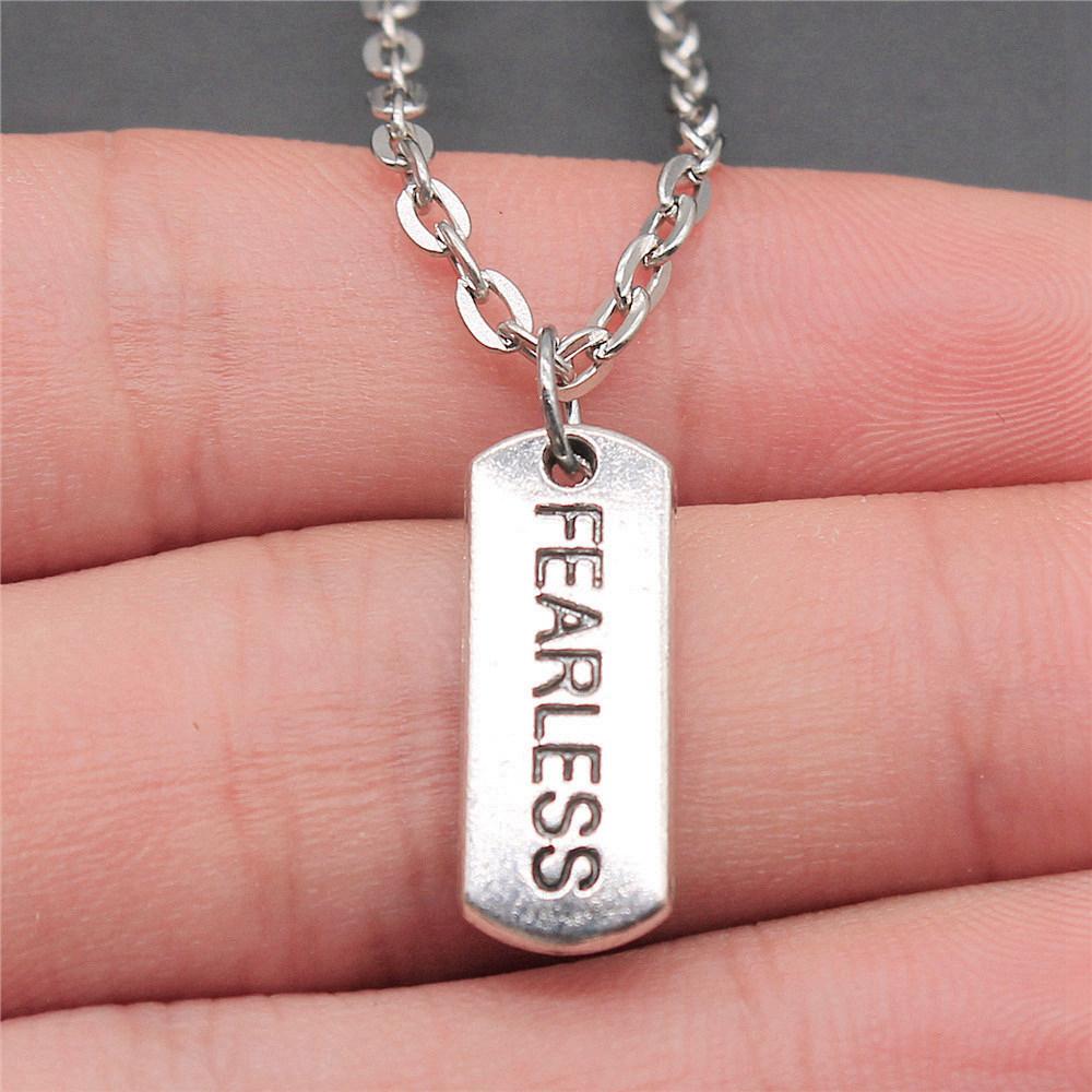 

Strip Letter Initial Tags Pendant Antique Bronze Metal Men Collar Necklace New Arrival Gift A10-1pcs-21x8mm