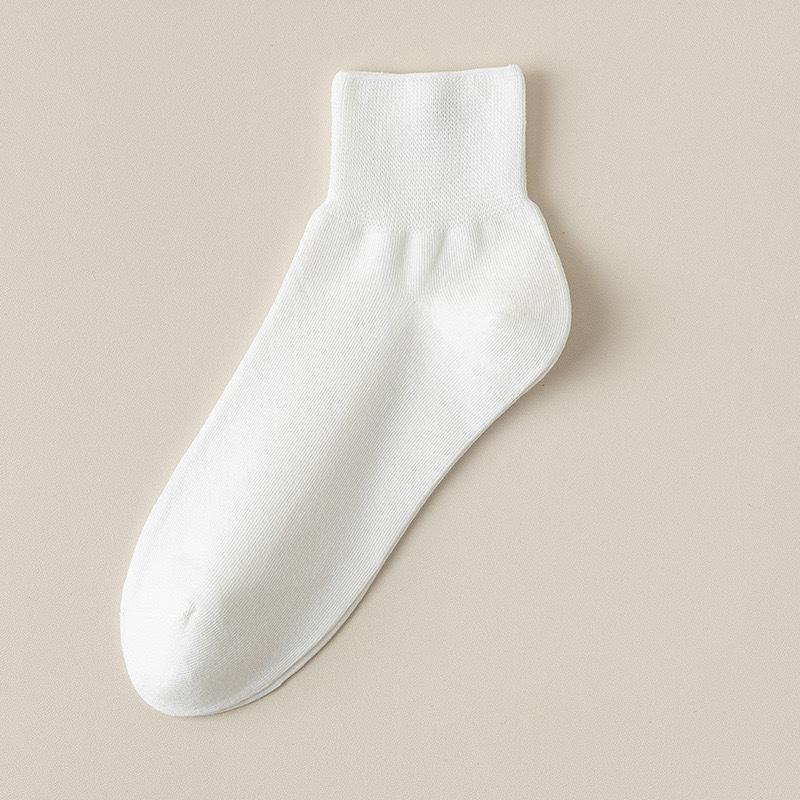 Female Spring and Summer Thin Pure Color All Go Boneless Simple Tube Moon Socks
