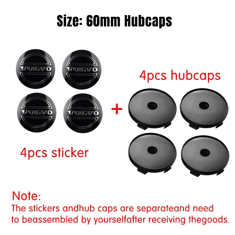 4pcs 56/60mm Car Wheel Center Cover Hub Caps Stickers Accessories For Volvo Rdesign AWD C30 C70 S40 S60 S70 S80 S90 V40 V50 V60
