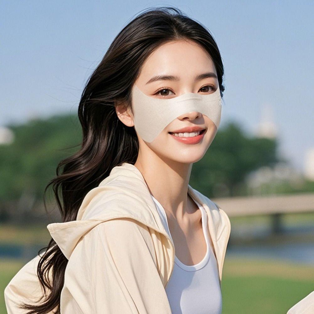 Elastic Ice Silk Mask Thin Golf Face Mask Adjustable Eye Protection Mask  Hiking