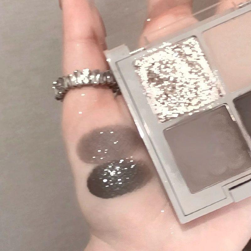 4-color Eyeshadow Palette Pearlescent Matte Eyeshadow Long Lasting Burst Flash Eyeshadow To Create A Smoky Makeup Look