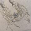 Fashionable Imitation Pearls Flower Waist Chain Belt Imitation Pearls Texture Perfect for Enhancing Party Outfits