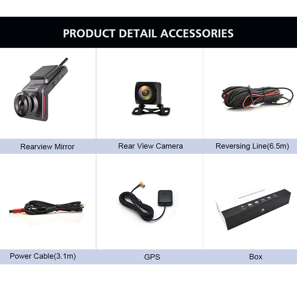 Dual Lens Dash Cam for Cars HD 1080P Video Recorder WIFI Night Vision G-sensor APP Remote Monitor Dashcam Car Dvr Camera