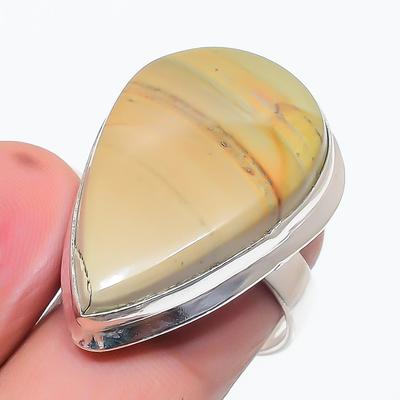Přírodní drahokam Picture Jasper Šperk ze sterlingového stříbra 925 Velikost prstenu 8 a8M85