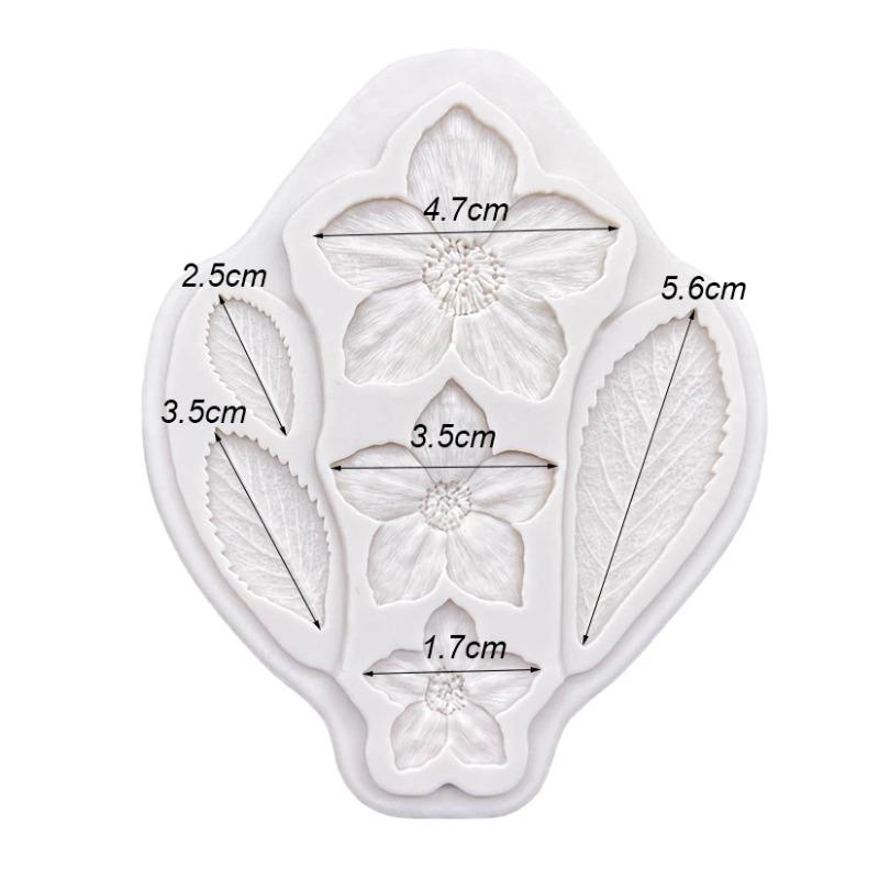 1Pc Silicone Mold For Leaves And Flowers Chocolate Gummy Cake Decoration Mold Leaf Cake Decoration Aromatherapy Gypsum Mold