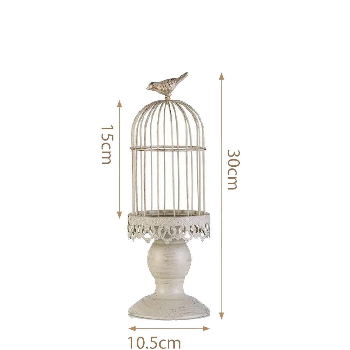 

Creativity Retro Bird Cage Candle Holder Ornament Ironwork Candlestick Photography Wedding Restaurant Props Home Decor