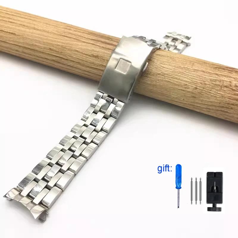 

19 мм 20 мм Браслет для часов TISSOT 1853 PRC200 T17 T461 T055 T014 Мужской Раскладывающаяся застежка Ремешок Часовые браслеты из нержавеющей стали 19mm серебряный