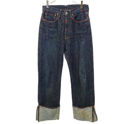 Bus Stop Denim Pants W28(44) Button Fly Embroidered Jeans Men's Used