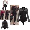 Long Women Sleeve Sexy Stretch Bodycon Bodysuit Tops Casual Leotard Plain Shirt