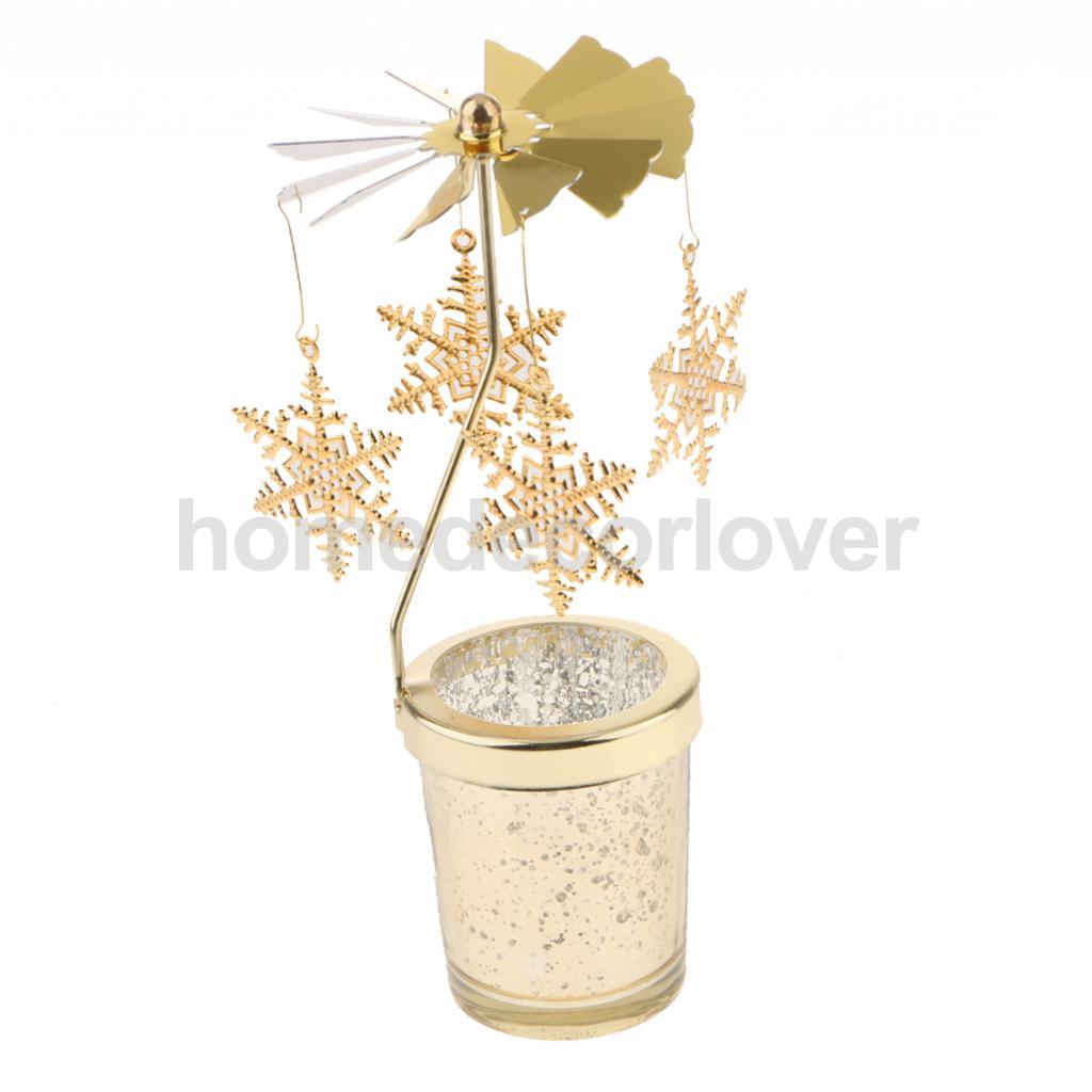 Carrousel Tealight Rotating Candle Holders Romantic Golden Night Light Creative Gifts Holiday Decorative Lamp