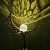 Solar Wrought Iron LED Flame Moon Landscape Lights for Outdoor Courtyards and Villas
